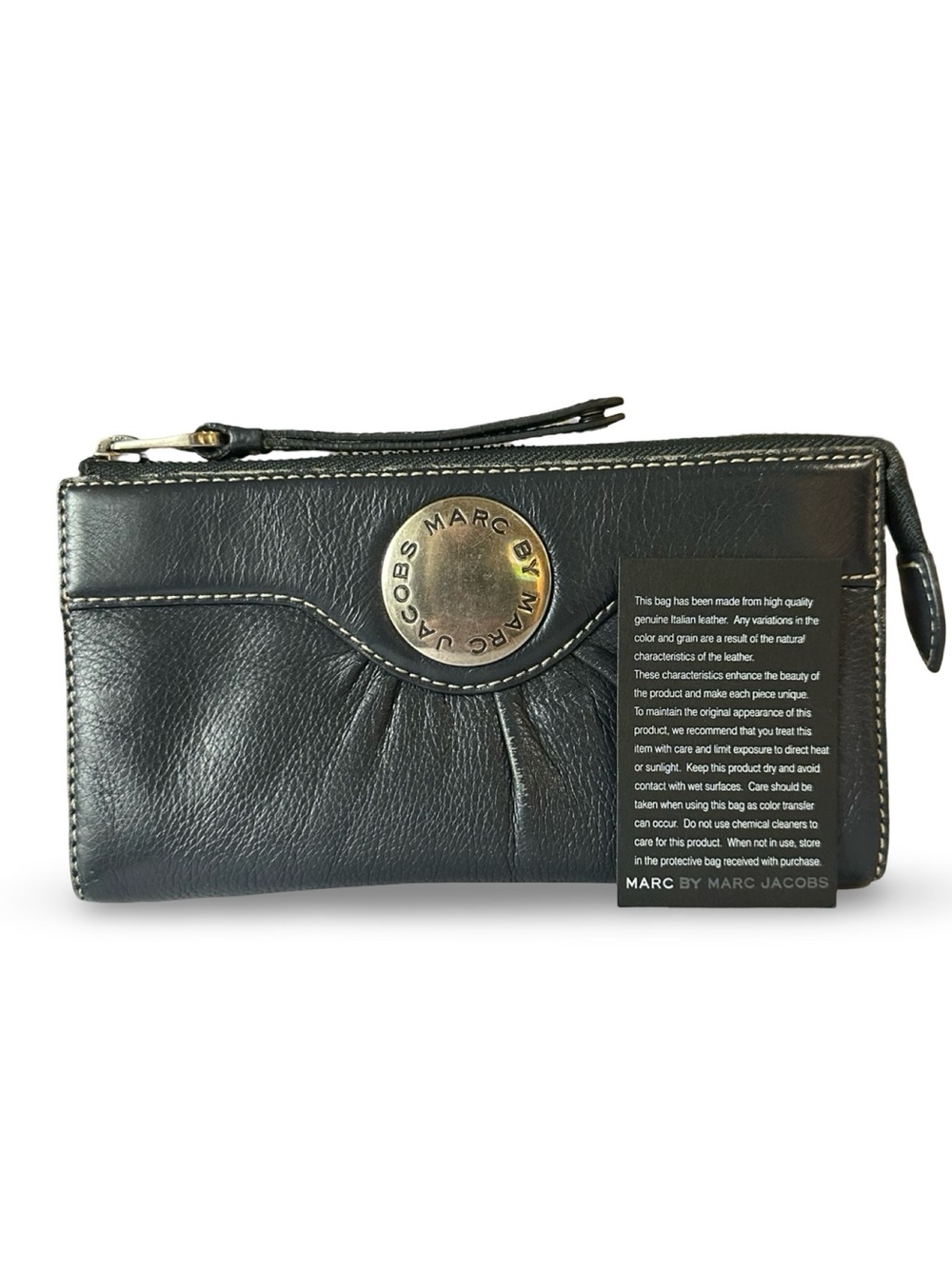 Marc by Marc Jacobs Black Genuine Leather Clutch Wallet